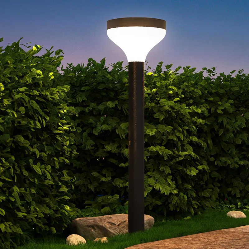 Solar Garden LED Path Lights, Round, Lotus, Dusk To Dawn — Sunco Lighting LED Bollards & Pathway Lights  2700K
