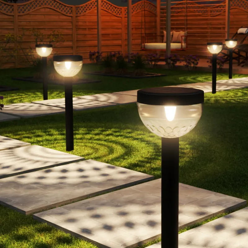 Solar Garden LED Path Lights, Round, Bloom, Dusk to Dawn Photocell — Sunco Lighting LED Bollards & Pathway Lights  2700K