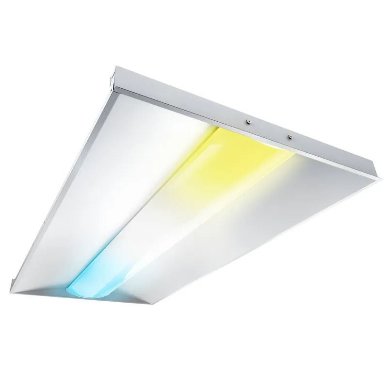 LED Center Basket Troffer, 56W/52W/46W, 2x4, Selectable Wattage & CCT, 7700 Lumens — Sunco Lighting LED Downlights 56.0W 3500K