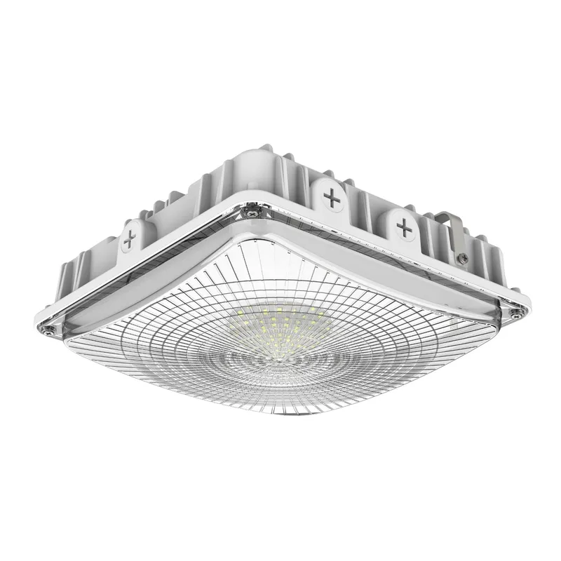 White LED Canopy Light, 63W/45W/30W, Selectable Wattage & CCT, 8500 Lumens — Sunco Lighting LED Post Top Lights 63.0W 4000K
