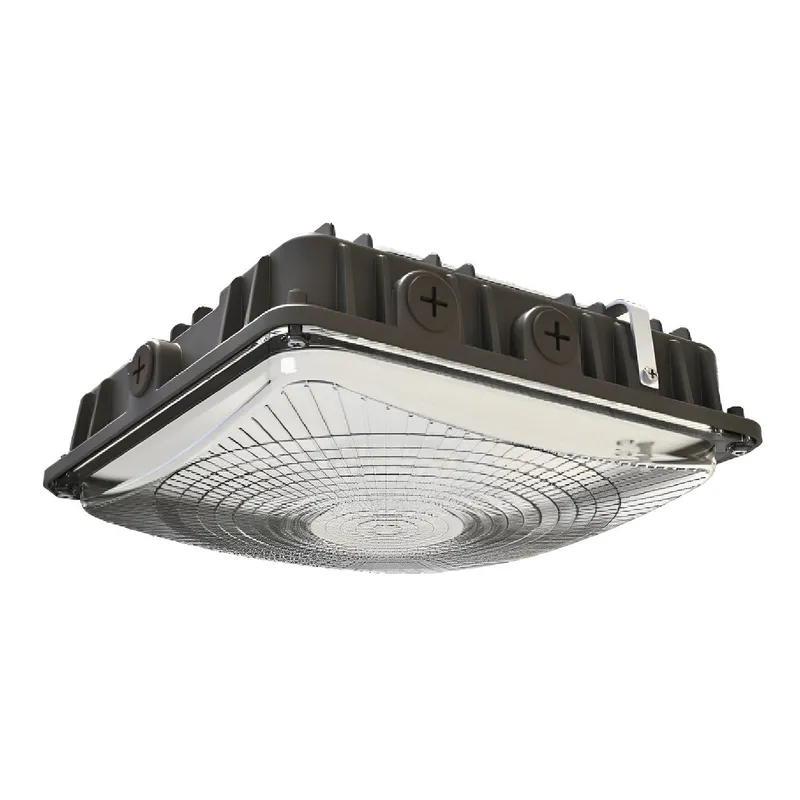 Dark Bronze LED Canopy Light, 63W/45W/30W, Selectable Wattage & CCT, 8500 Lumens — Sunco Lighting LED Post Top Lights 63.0W 4000K