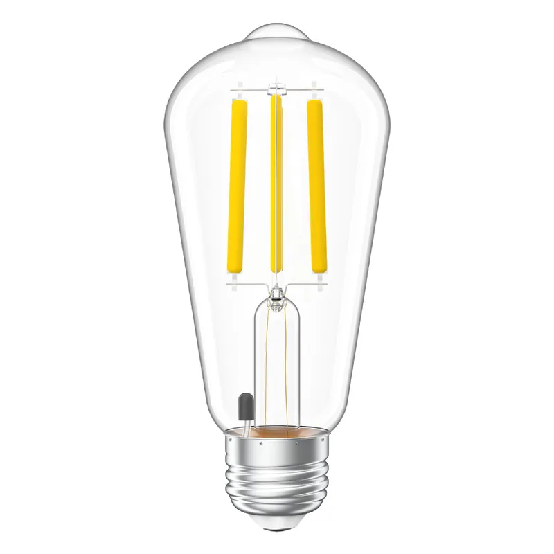 ST58 LED Bulb, Filament, Dusk To Dawn, 850 Lumens — Sunco Lighting LED Lighting Controls 7.0W 2700K