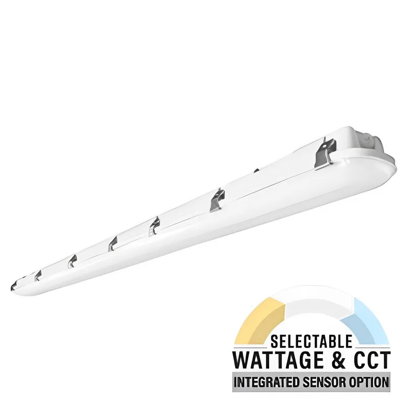 8ft LED Vapor Tight Fixture, 90W/75W/65W, Selectable Wattage & CCT, 11900 Lumens — Sunco Lighting LED Linear Lights 90.0W 3000K
