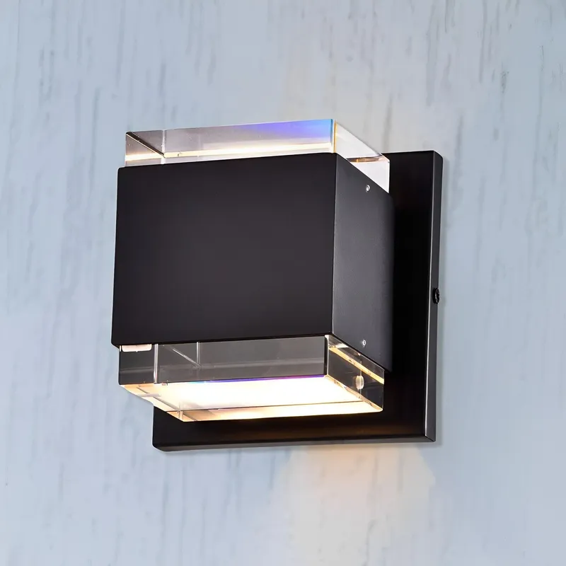 LED Black Wall Sconce, 9W, Nocturna, 600 Lumens — Sunco Lighting LED Wall Lights 9.0W 3000K