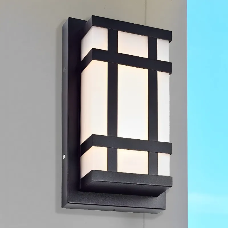LED Black Wall Sconce, Onyx, 1200 Lumens — Sunco Lighting LED Wall Lights 15.0W 3000K