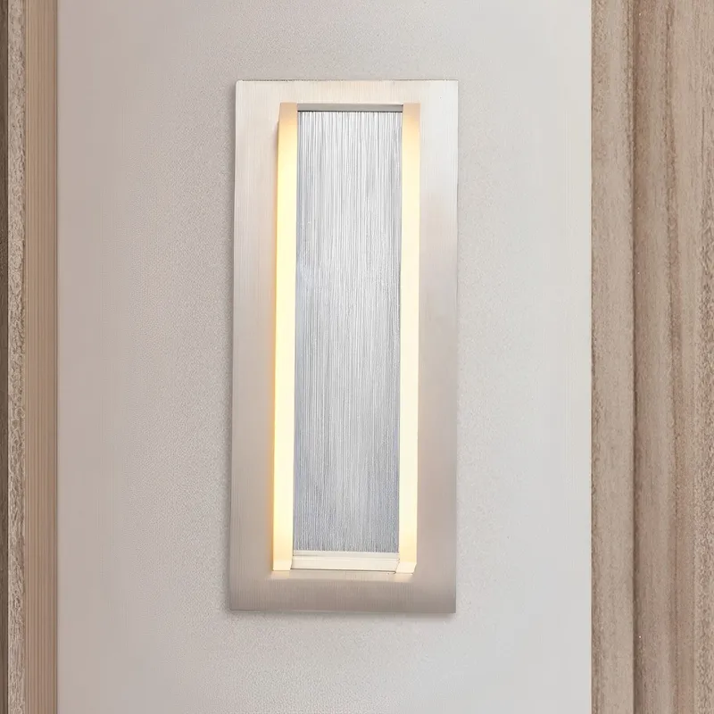 LED Brushed Aluminum Wall Sconce, 18W, Maya, Selectable CCT, 1100 Lumens — Sunco Lighting LED Wall Lights 18.0W 3000K