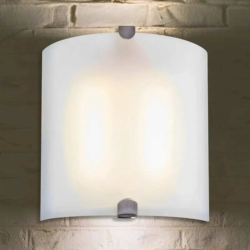 LED Satin Nickel Wall Sconce, 15W, Tadeo, 1100 Lumens — Sunco Lighting LED Wall Lights 15.0W 3000K