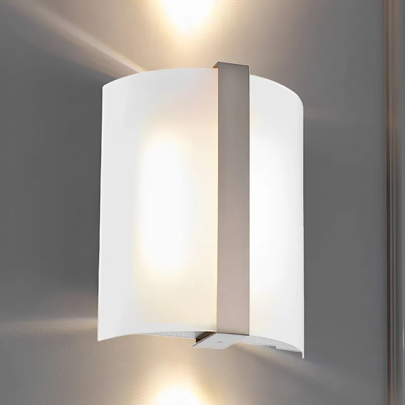 LED Satin Nickel Wall Sconce, 15W, Thalia, 1300 Lumens — Sunco Lighting LED Wall Lights 15.0W 3000K