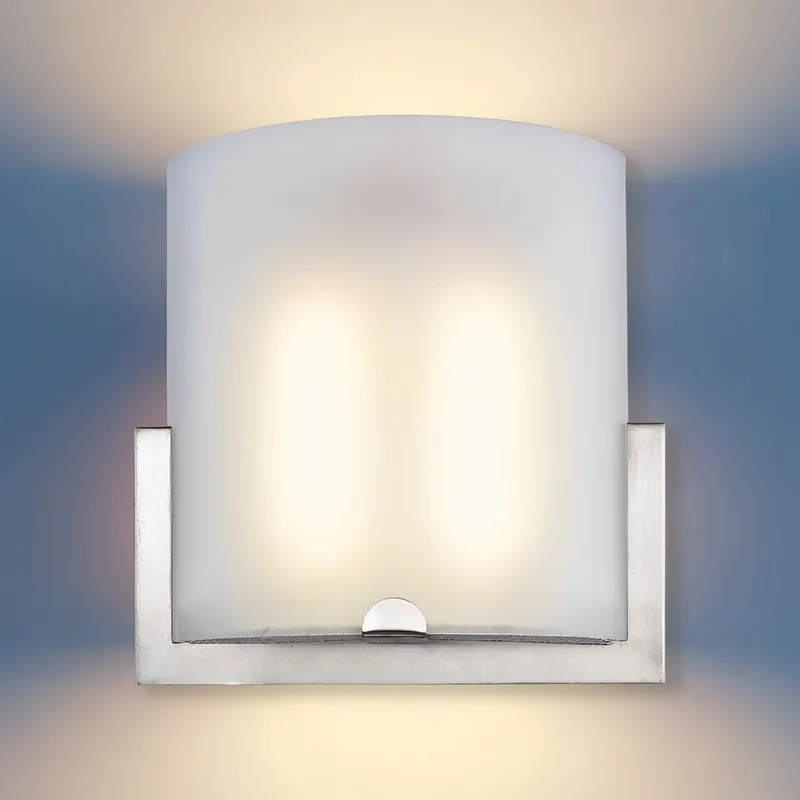 LED Satin Nickel Wall Sconce, 22W, Lyn, 1800 Lumens — Sunco Lighting LED Wall Lights 22.0W 3000K