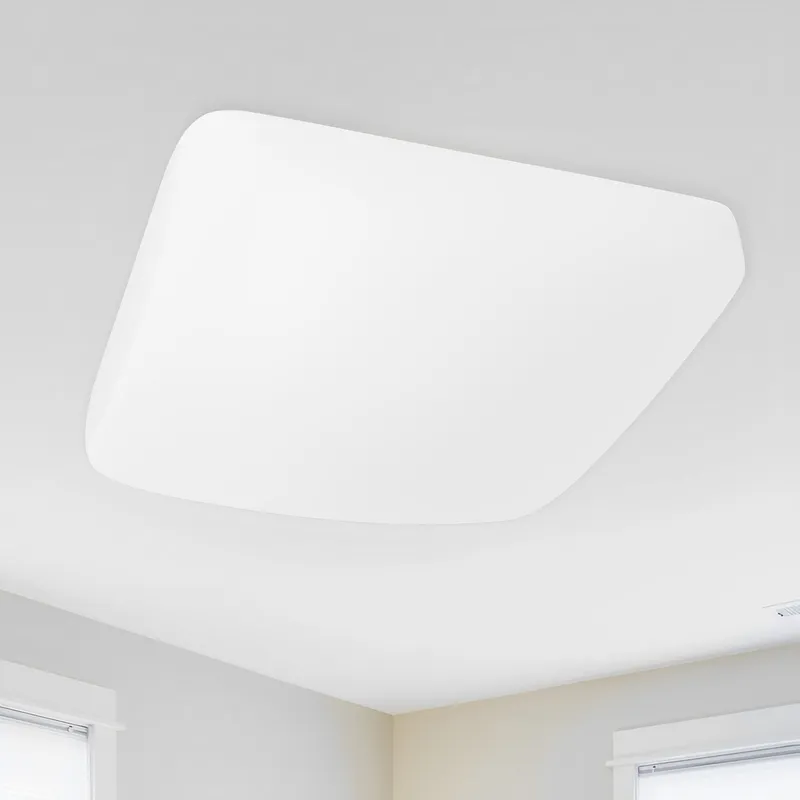 Square LED Puff Ceiling Light, Pulse, White, Surface Mount, 120V, 1700 Lumens — Sunco Lighting LED Post Top Lights 17.0W 4000K