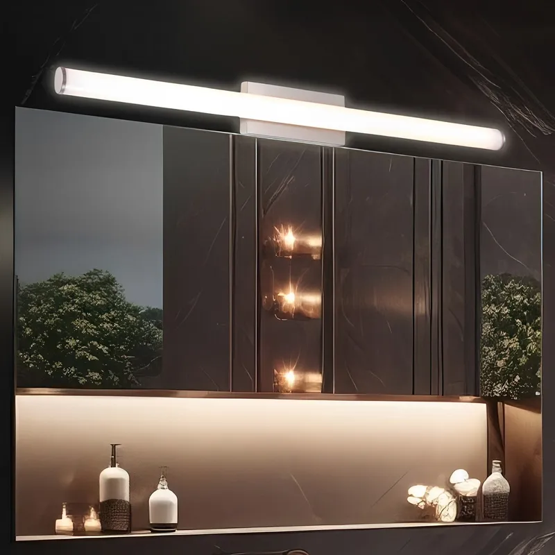 LED Satin Nickel Vanity Light, Barr, Selectable CCT — Sunco Lighting LED Linear Lights 17.0W 3000K