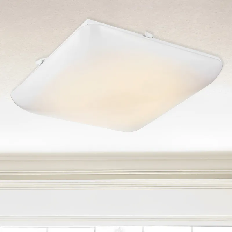 11 Inch Square LED Puff Ceiling Light, Cloud, White, Surface Mount, 120V, 1500 Lumens — Sunco Lighting LED Post Top Lights 17.0W 3000K