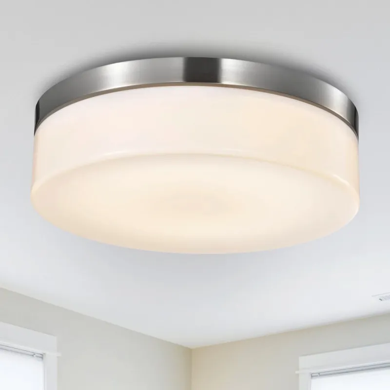 Round LED Ceiling Light, Craft, White, Surface Mount, 120-277V, 3200 Lumens — Sunco Lighting LED Post Top Lights 24.0W 3000K