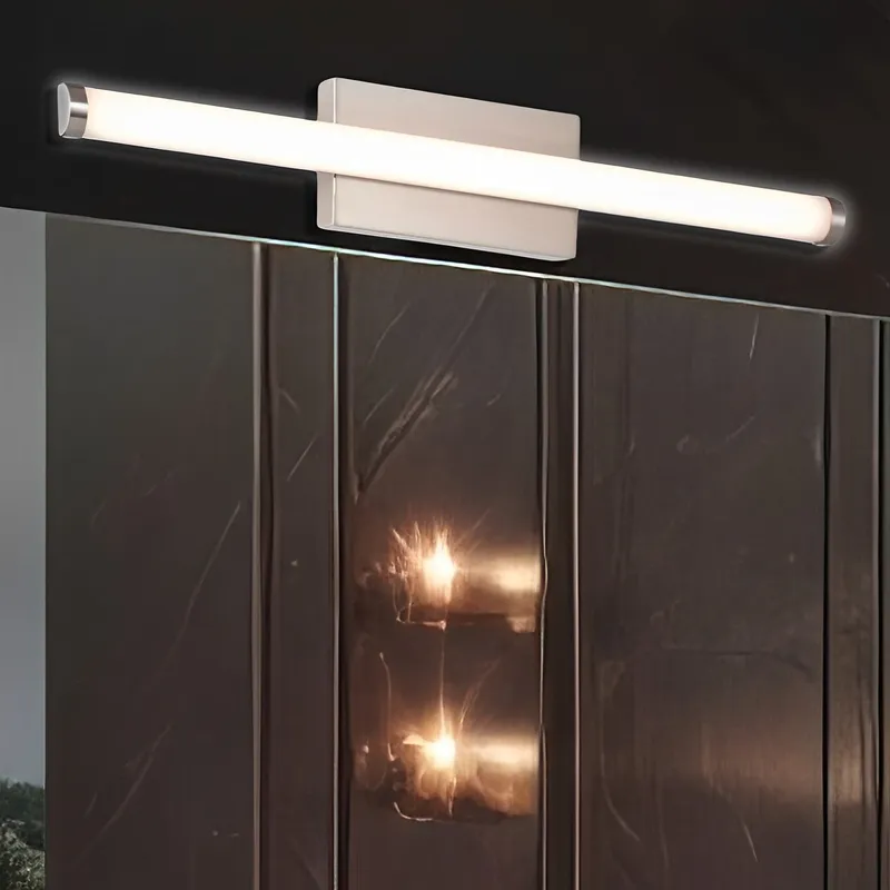 LED Satin Nickel Vanity Light, Remington, Selectable CCT, 3500 Lumens — Sunco Lighting LED Linear Lights 17.0W 3000K