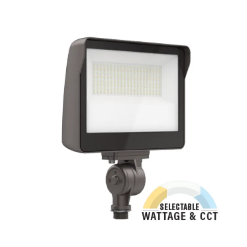 LED Flood Light, Knuckle Mount, Black, 60/50W/35W, Selectable Wattage & CCT, 8700 Lumens — Sunco Lighting LED Flood Lights 50.0W 3000K