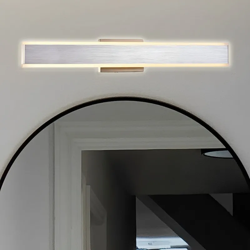LED Brushed Aluminum Vanity Light, Solstar, Selectable CCT — Sunco Lighting LED Linear Lights 23.0W 3000K