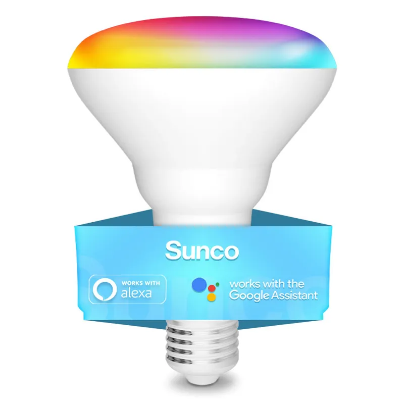BR30 LED Smart Bulb, WiFi, 650 Lumens — Sunco Lighting LED Downlights  