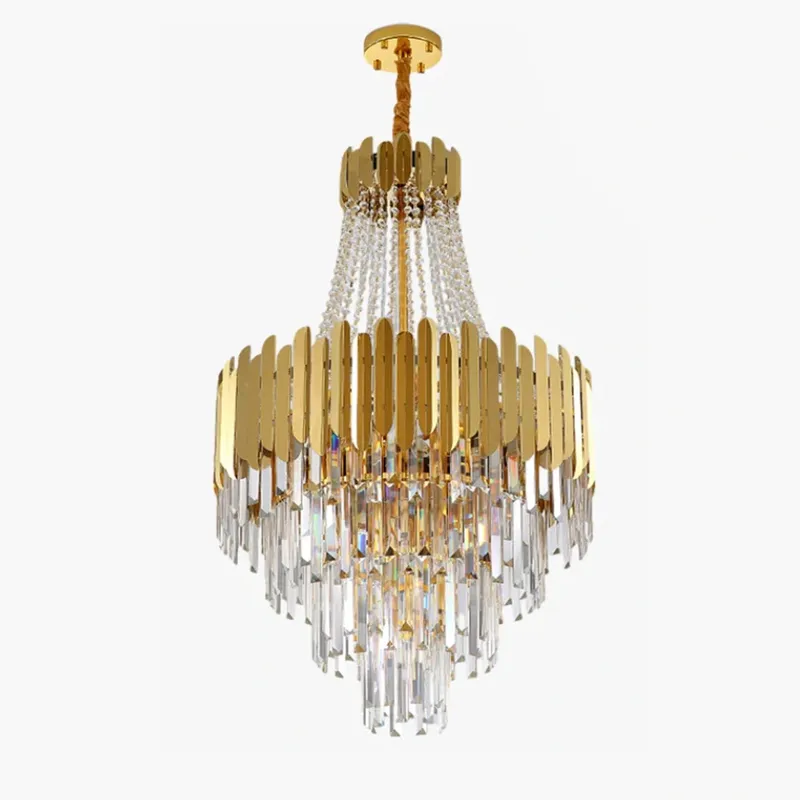 Antizer Large Tiered Gold Crystal Chandelier — Antizer Lighting LED Landscape Lights  