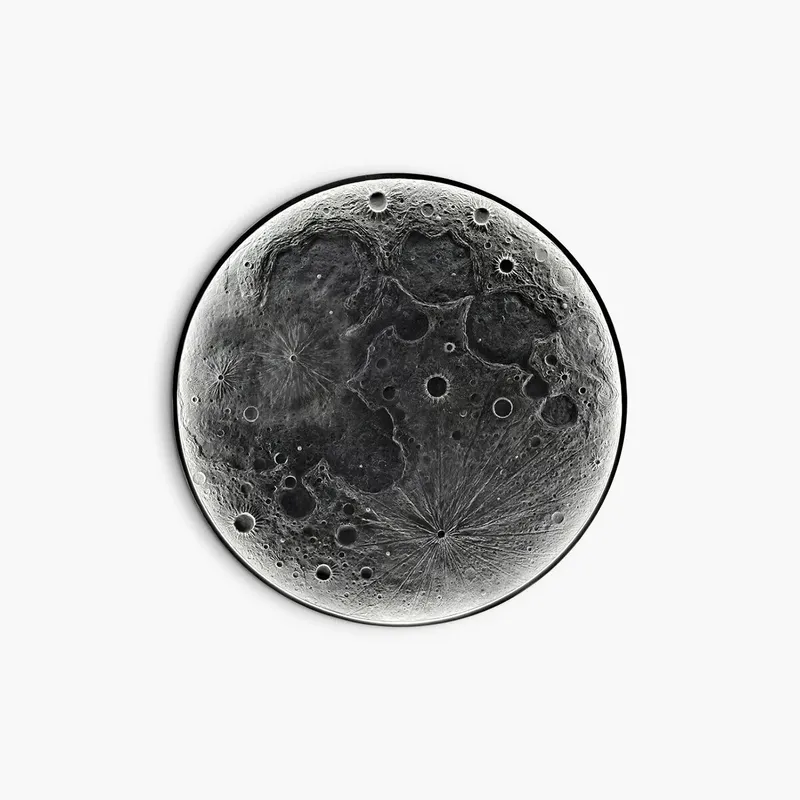 Antizer 3D Relief Moon Decorative Wall Lamp — Antizer Lighting LED Wall Lights  3000K