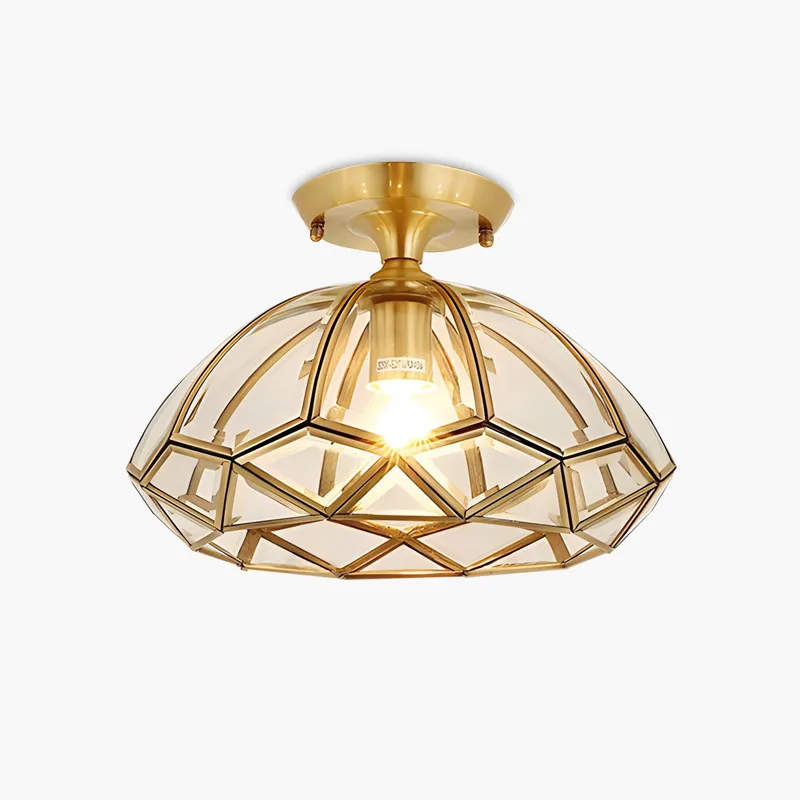 Antizer European Style Copper Glass Ceiling Lamp-C — Antizer Lighting LED Post Top Lights  