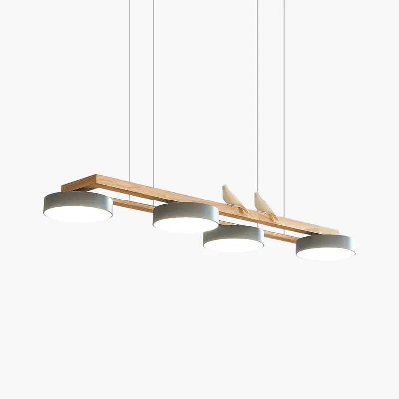 Antizer Bird Accent Linear Wood Chandelier for Dining Room — Antizer Lighting LED Linear Lights  