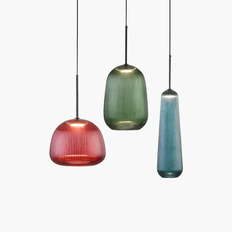Antizer Nordic Pleated Colored Glass Pendant Light — Antizer Lighting LED Landscape Lights  