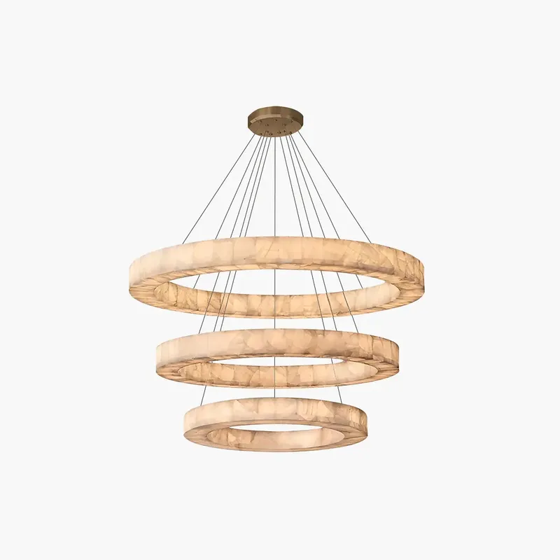 Antizer Teva Round Spanish Alabaster Chandelier for Living Room — Antizer Lighting LED Landscape Lights  3000K