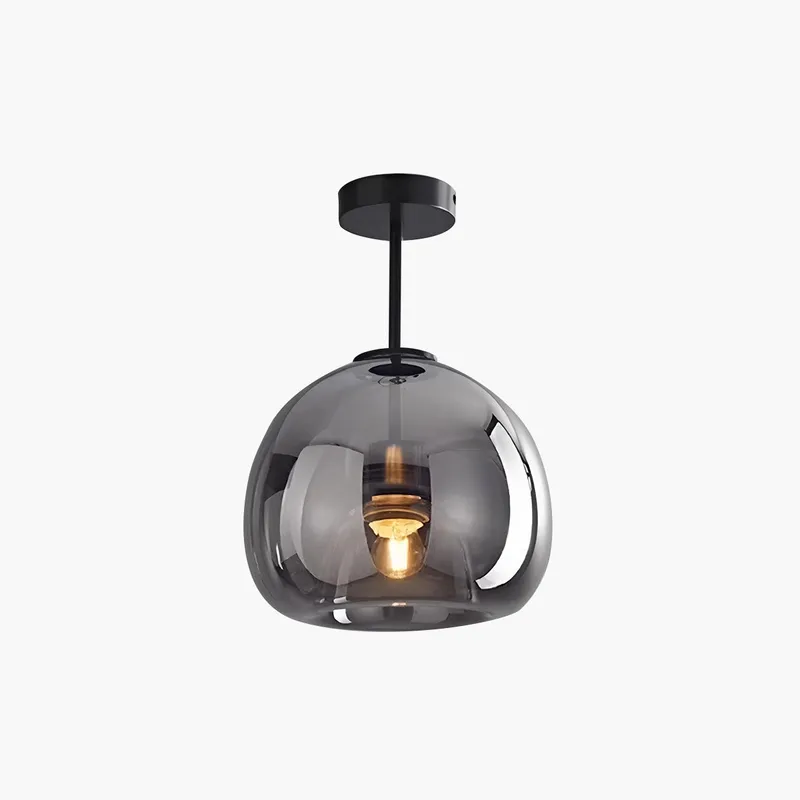 Antizer Vintage Glass Semi-Flush Ceiling Light for Entryway — Antizer Lighting LED Post Top Lights  