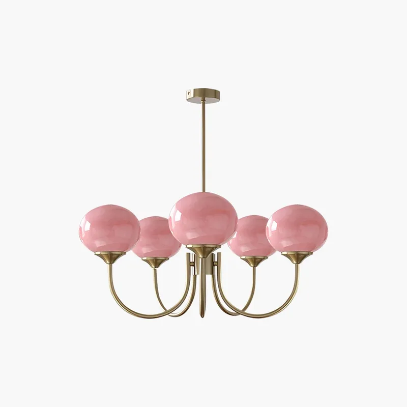 Antizer Pink Glass Globe Arm Chandelier for Living Room — Antizer Lighting LED Landscape Lights  