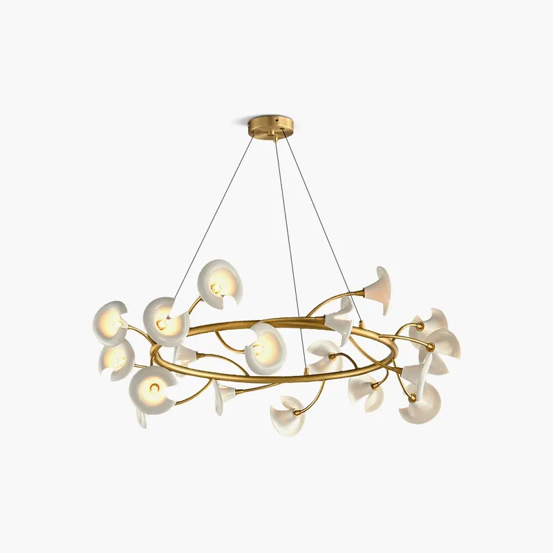 Antizer French Luxury Copper Ceramic Flower Chandelier — Antizer Lighting LED Landscape Lights  