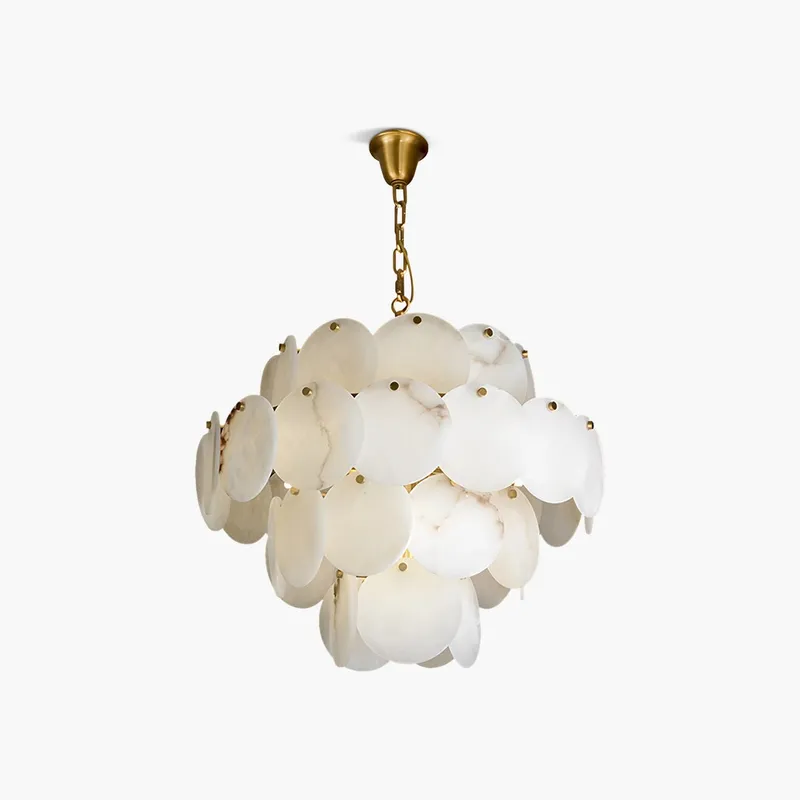 Antizer Modern Round Shell Spanish Alabaster Chandelier — Antizer Lighting LED Landscape Lights  