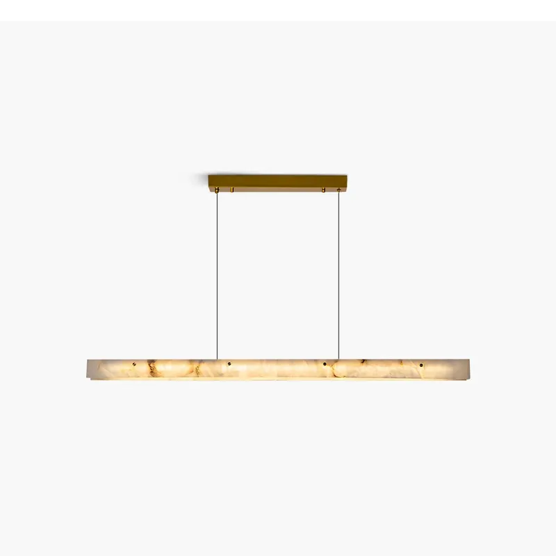 Antizer Modern Minimalist Linear Spanish Alabaster Pendant Light — Antizer Lighting LED Linear Lights  