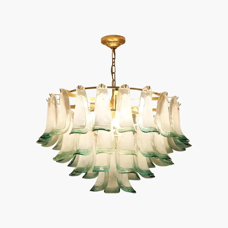 Antizer Gold Tiered Green Glass Chandelier for High Ceiling — Antizer Lighting LED Landscape Lights  