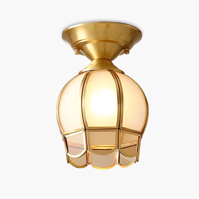 Antizer European Style Copper Glass Ceiling Lamp-F — Antizer Lighting LED Post Top Lights  