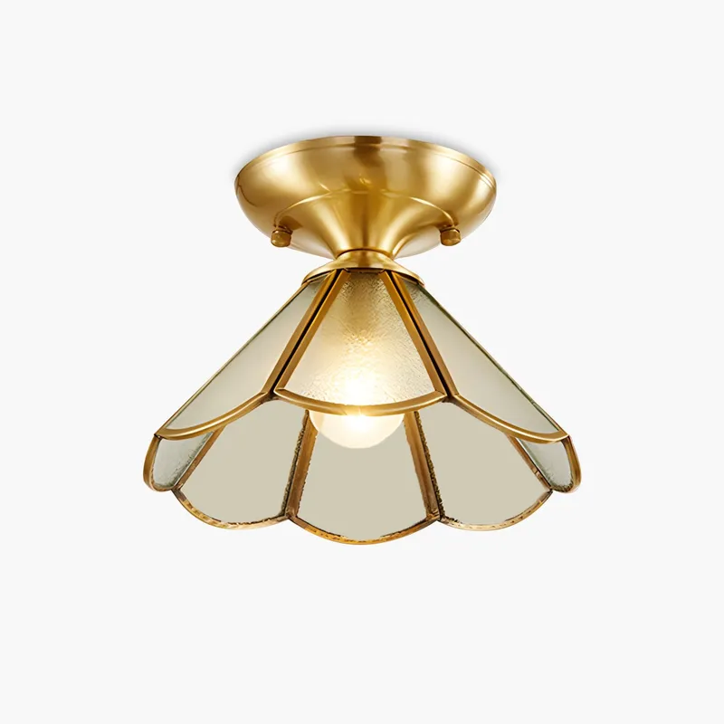 Antizer European Style Copper Glass Ceiling Lamp-B — Antizer Lighting LED Post Top Lights  