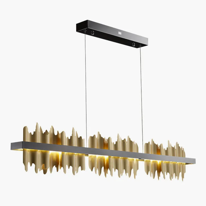 Antizer Iceberg Linear Chandelier-Black & Gold — Antizer Lighting LED Linear Lights  