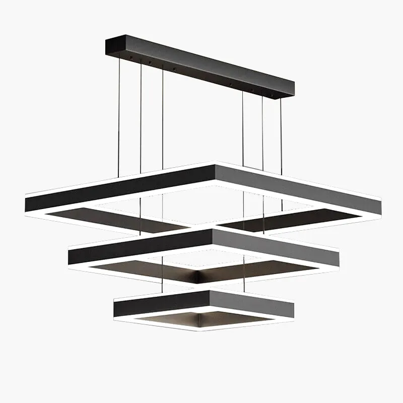Antizer Tiered Black Square Pendant Lamp for Living Room — Antizer Lighting LED Landscape Lights  