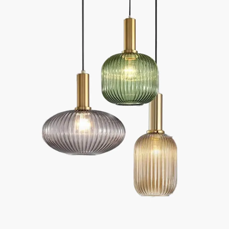 Antizer Nordic Vintage Glass Striped Pendant Light — Antizer Lighting LED Linear Lights  