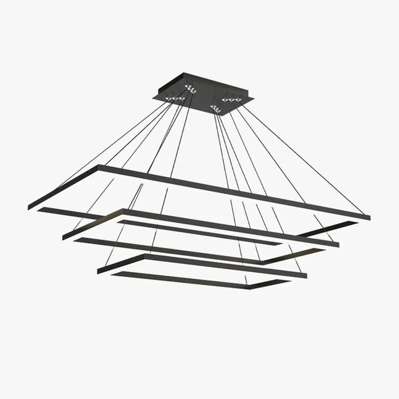 Antizer Modern Black Tiered Rectangular Chandelier — Antizer Lighting LED Landscape Lights  