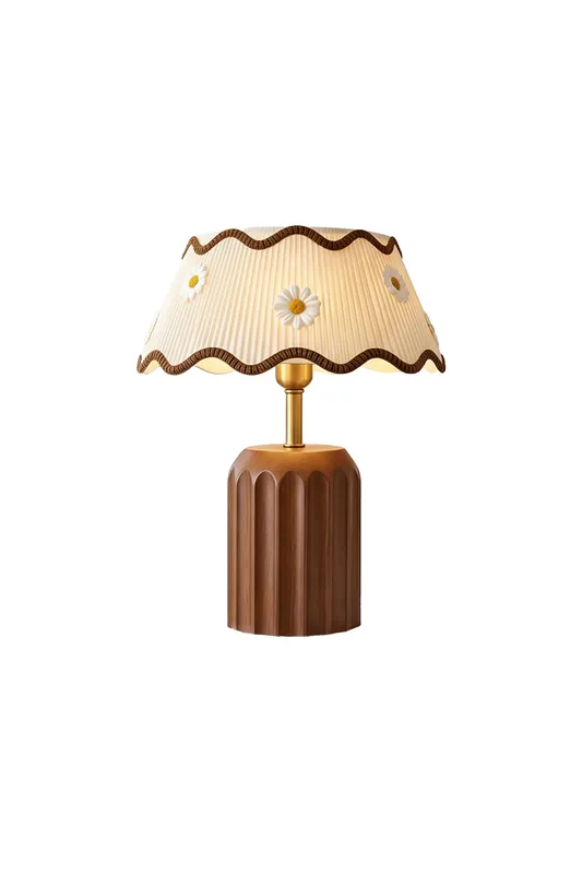 Tallulah Ribbed Wood Table Lamp — Samu Lighting LED Temporary & Work Lights 20.0W 
