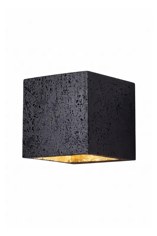 Celestial Tectonic Black Travertine Wall Lamp — Samu Lighting LED Wall Lights 30.0W 