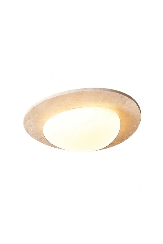Geoidal Halo Travertine Ceiling Light — Samu Lighting LED Post Top Lights 30.0W 3000K
