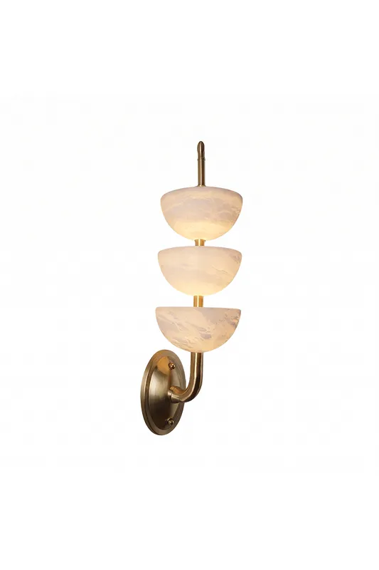Ascendant Alabaster & Brass Wall Lamp — Samu Lighting LED Wall Lights 40.0W 3000K