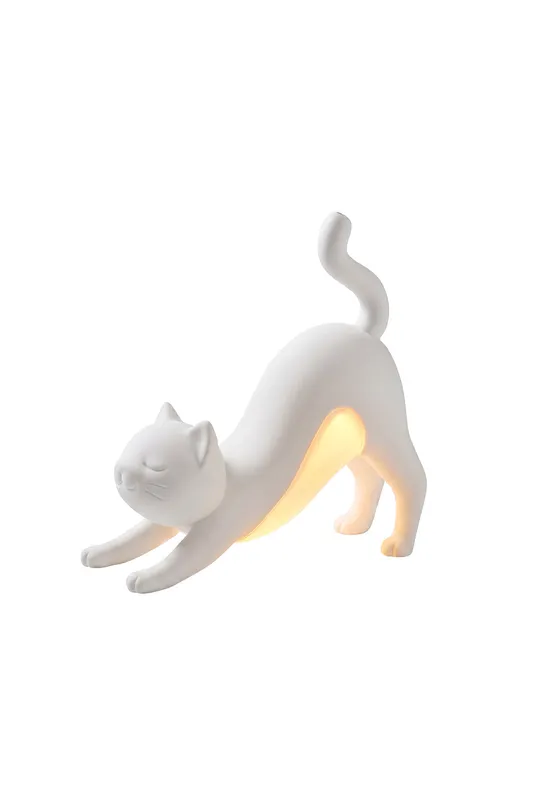 Serene Feline Resin Table Lamp — Samu Lighting LED Temporary & Work Lights  