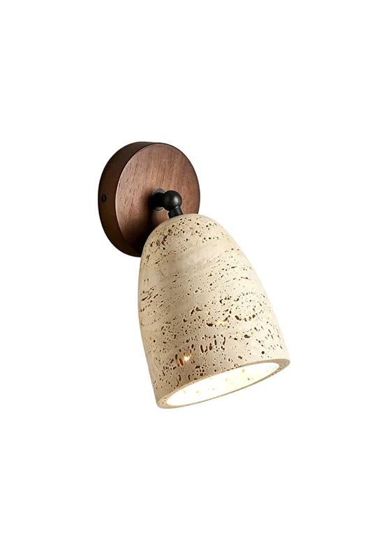 Artisan Travertine and Timber Wall Lamp — Samu Lighting LED Wall Lights 10.0W 