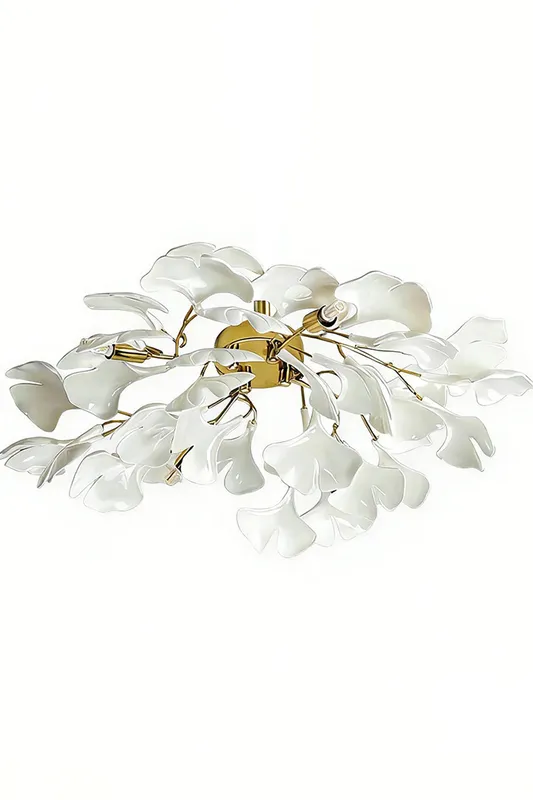 Porcelain Ginkgo Leaf Ceiling Light — Samu Lighting LED Post Top Lights 5.0W 