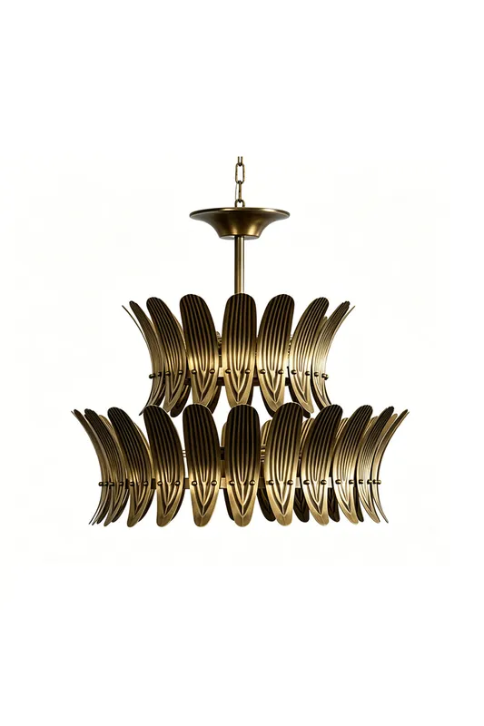 Brass Feather Tiered Chandelier — Samu Lighting LED Landscape Lights 40.0W 