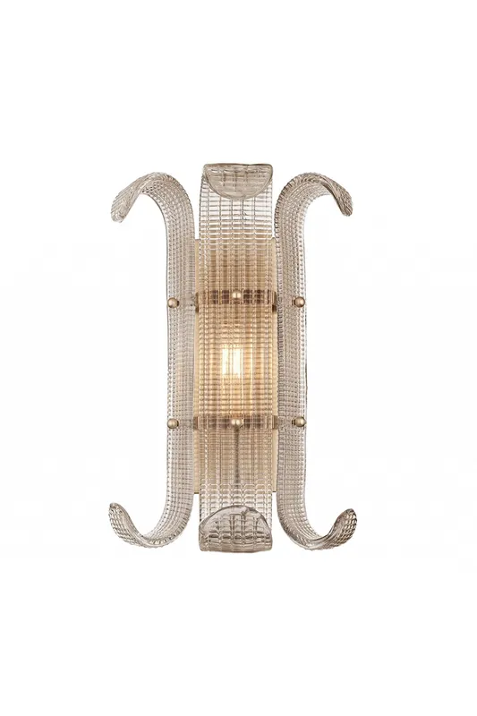 Ribbed Glass Scroll Wall Lamp — Samu Lighting LED Wall Lights 15.0W 