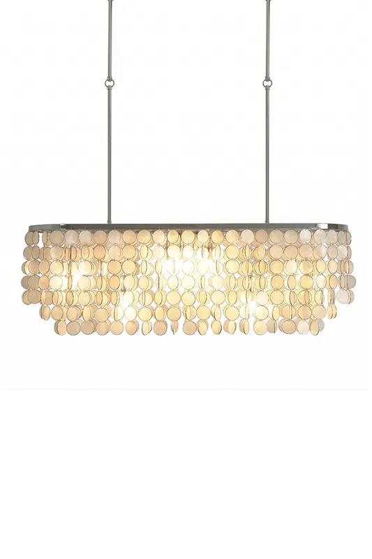 Capiz Shell Elongated  Chandelier — Samu Lighting LED Linear Lights 40.0W 