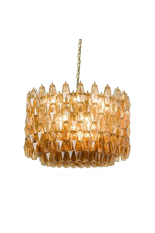 Faceted Amber Drum Sorrento Chandelier — Samu Lighting LED Landscape Lights 40.0W 
